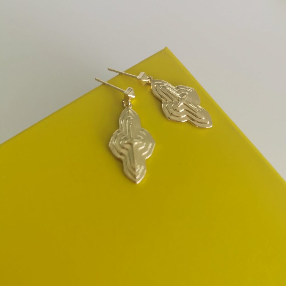 Abbie Gold Metal Drop Earrings by Kendra Scott